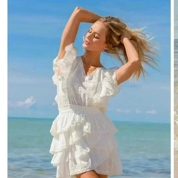 NWT LoveShackFancy CORELLI Mini WHITE Perfect Graduation or Bridal Dress M - Picture 1 of 8